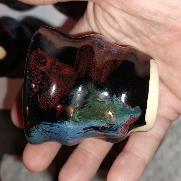 Joel Cherrico Pottery Cosmic Espresso Shot glasses set of 4 - Picture 5 of 13